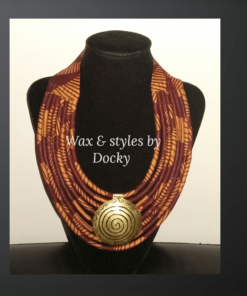 Collier wax 8 vagues serti de bronze